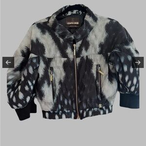 Roberto Cavalli Black and White Puffer Jacket